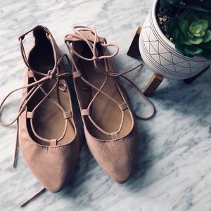 Madden Girl Lace Up Pointy Toe Ballet Flats